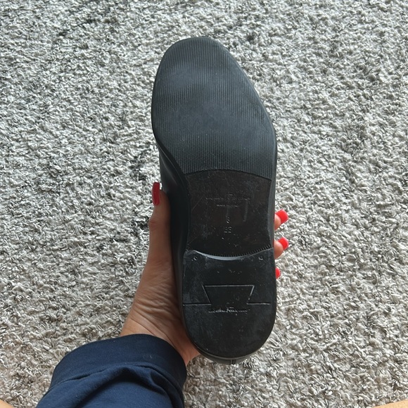 Salvatore Ferragamo mens Dress Slip On Loafers black w/ Silver logo 8 (wide) - Picture 9 of 10